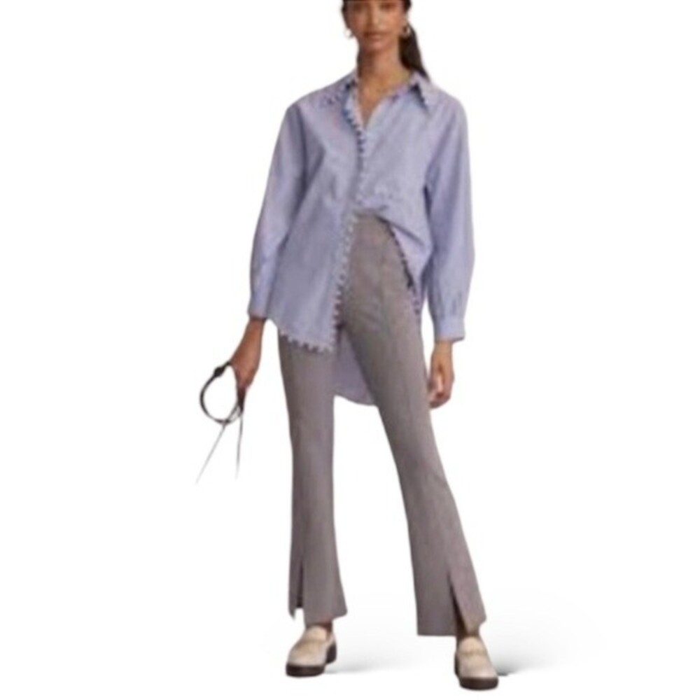 Anthropologie / Maeve Seamed Flare Pants in Gray Size 8